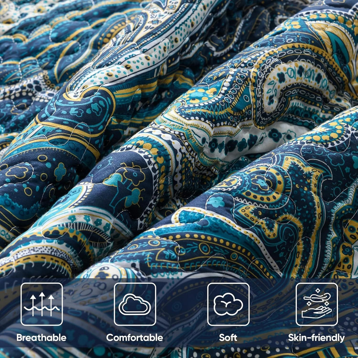 Navy Boho Bedspread Set 230x250cm