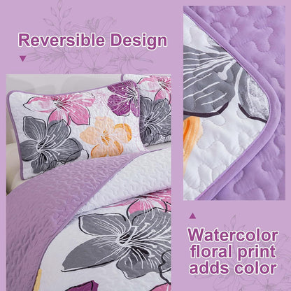Purple Boho Bedspread Set 230x250cm