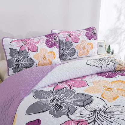 Purple Boho Bedspread Set 230x250cm