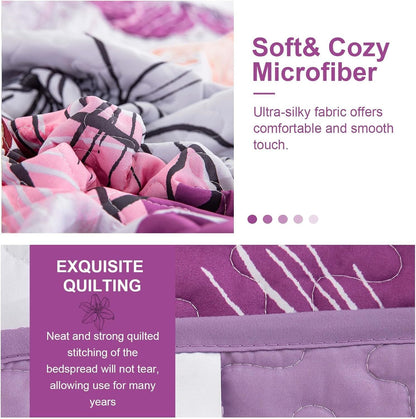 Purple Boho Bedspread Set 230x250cm