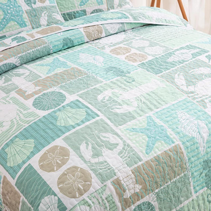 Green Quilt Set Soft 230x250cm