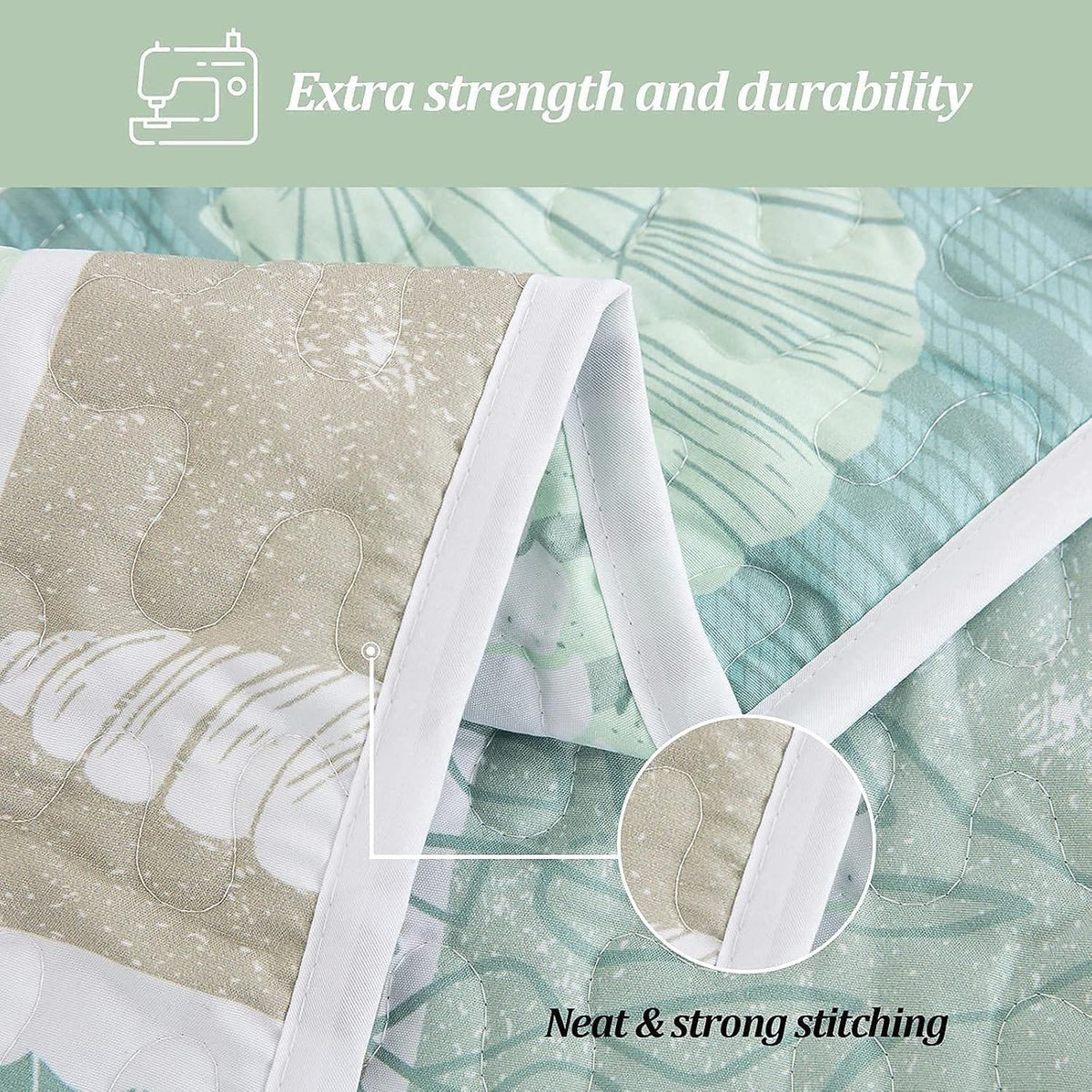 Green Quilt Set Soft 230x250cm