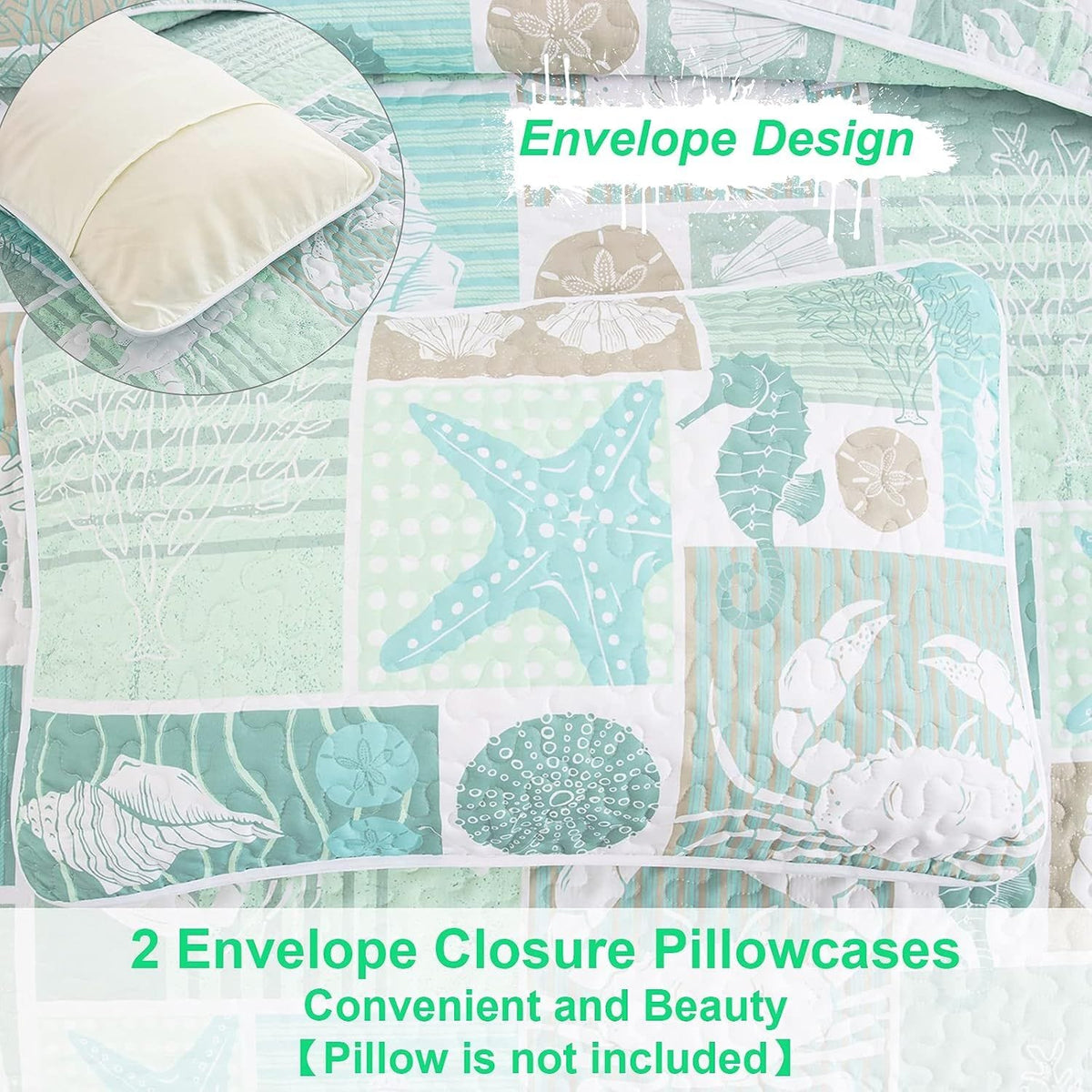 Green Quilt Set Soft 230x250cm