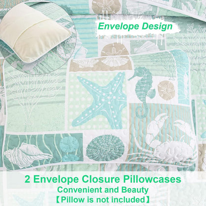 Green Quilt Set Soft 230x250cm