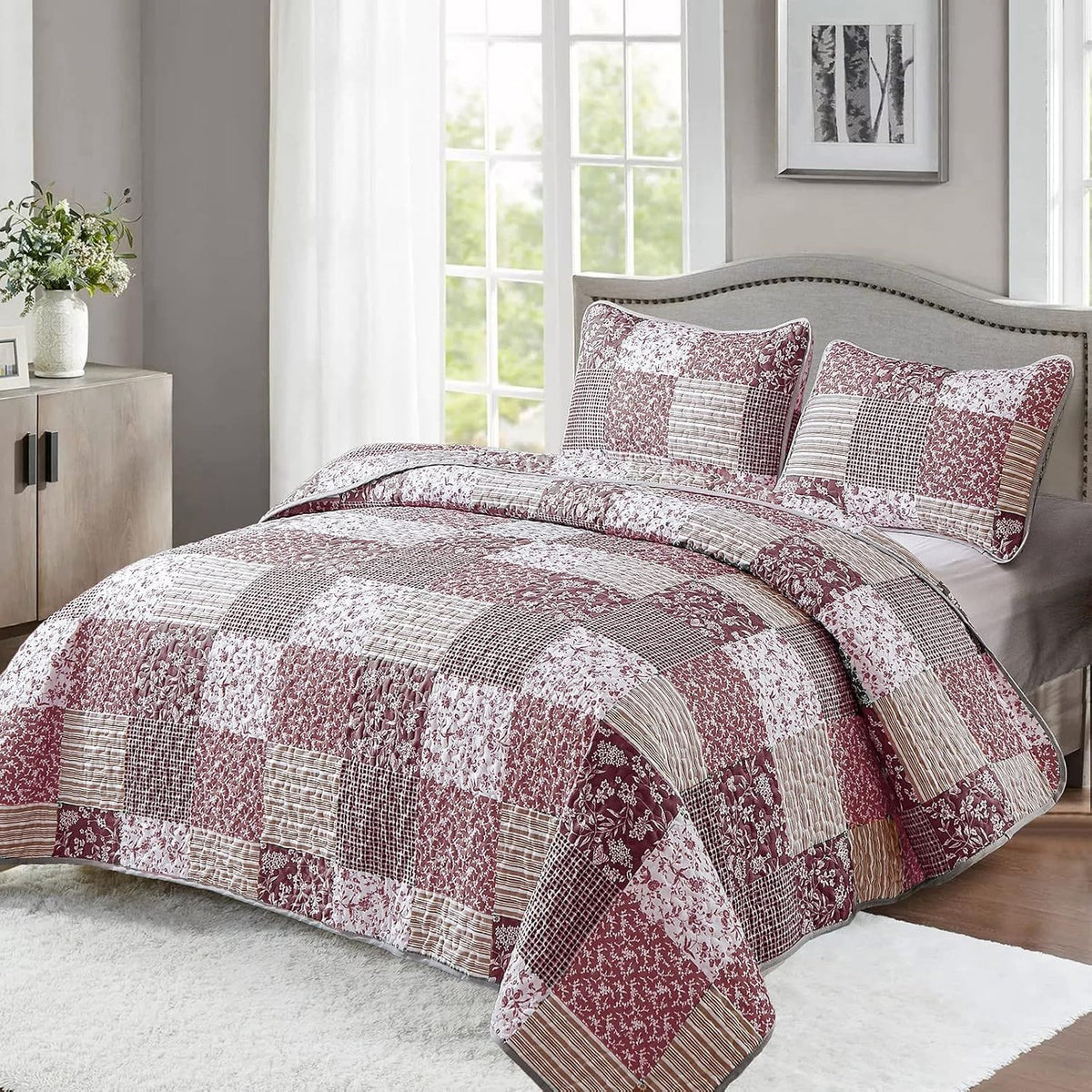 Bohemian Quilt Set Blush 48x74cm