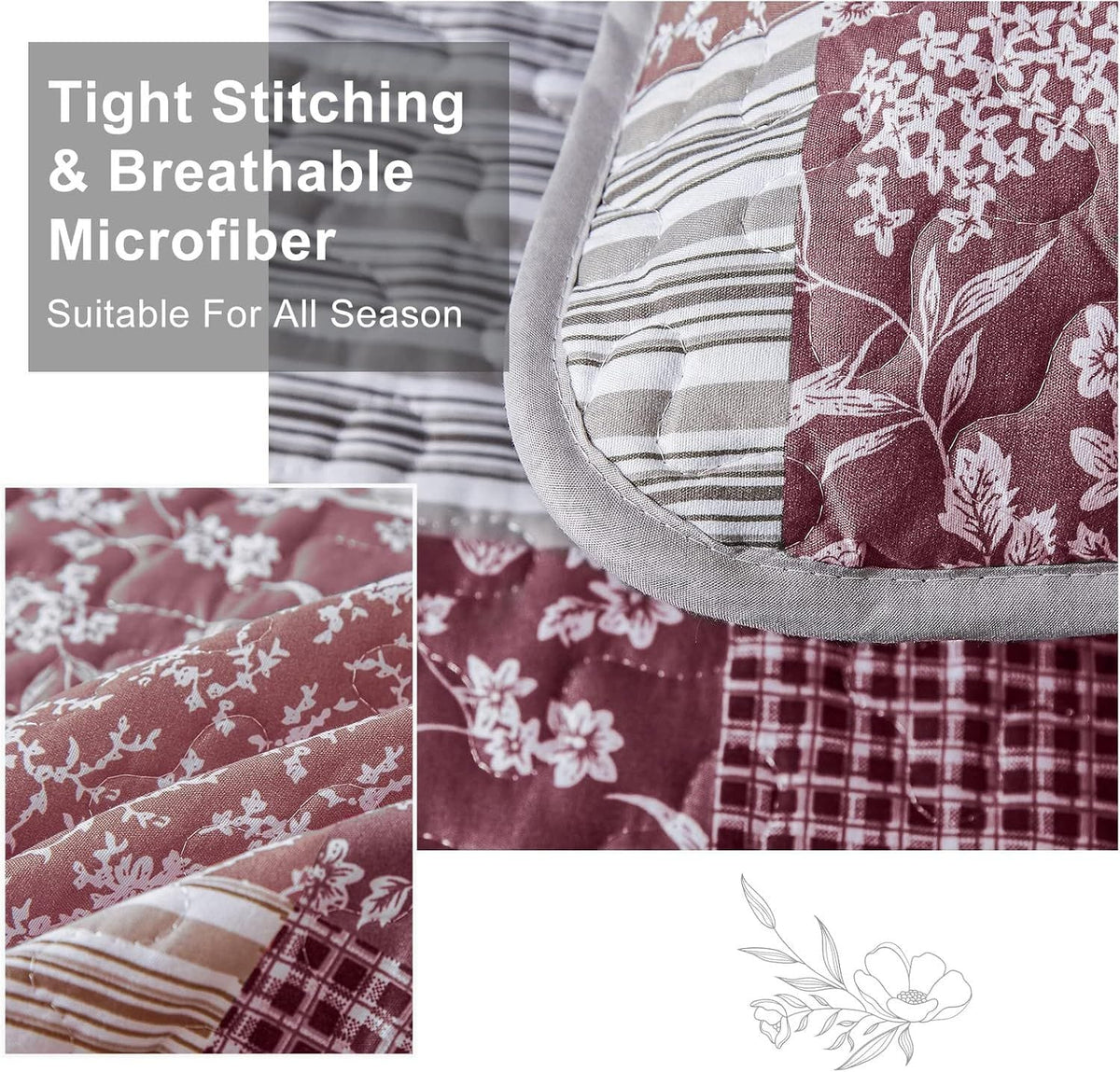 Bohemian Quilt Set Blush 48x74cm