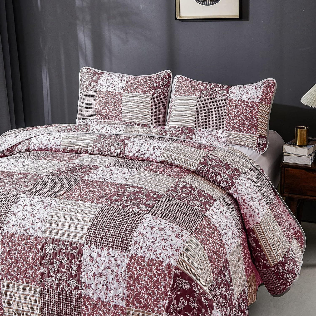 Bohemian Quilt Set Blush 48x74cm