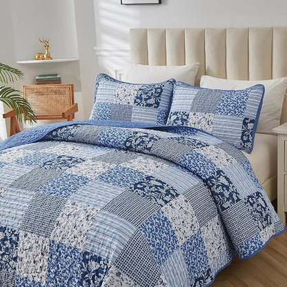 Vintage-Inspired Big Check Queen Bedding Set Cozy & Stylish