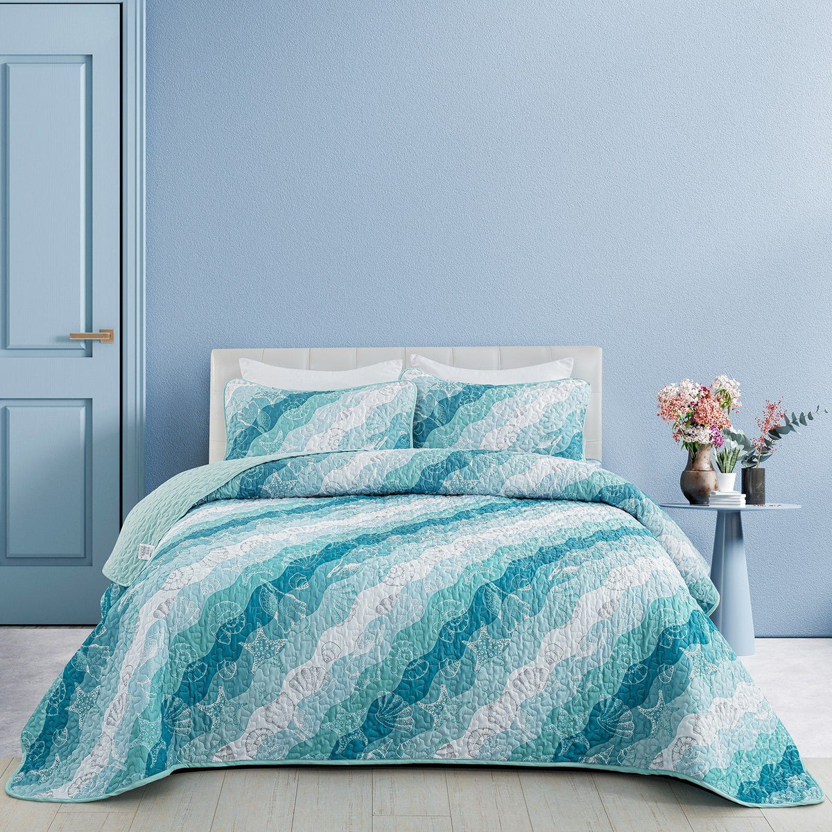 Quilt Coverlet Set Reversible 48x74cm