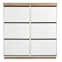 Aiden Coastal White Oak Large Shoe Cabinet