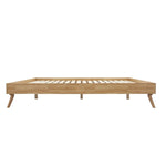 Natural Oak Ensemble Bed Frame Wooden Slat Queen/King