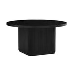 Black/Natural Round Column Coffee Table