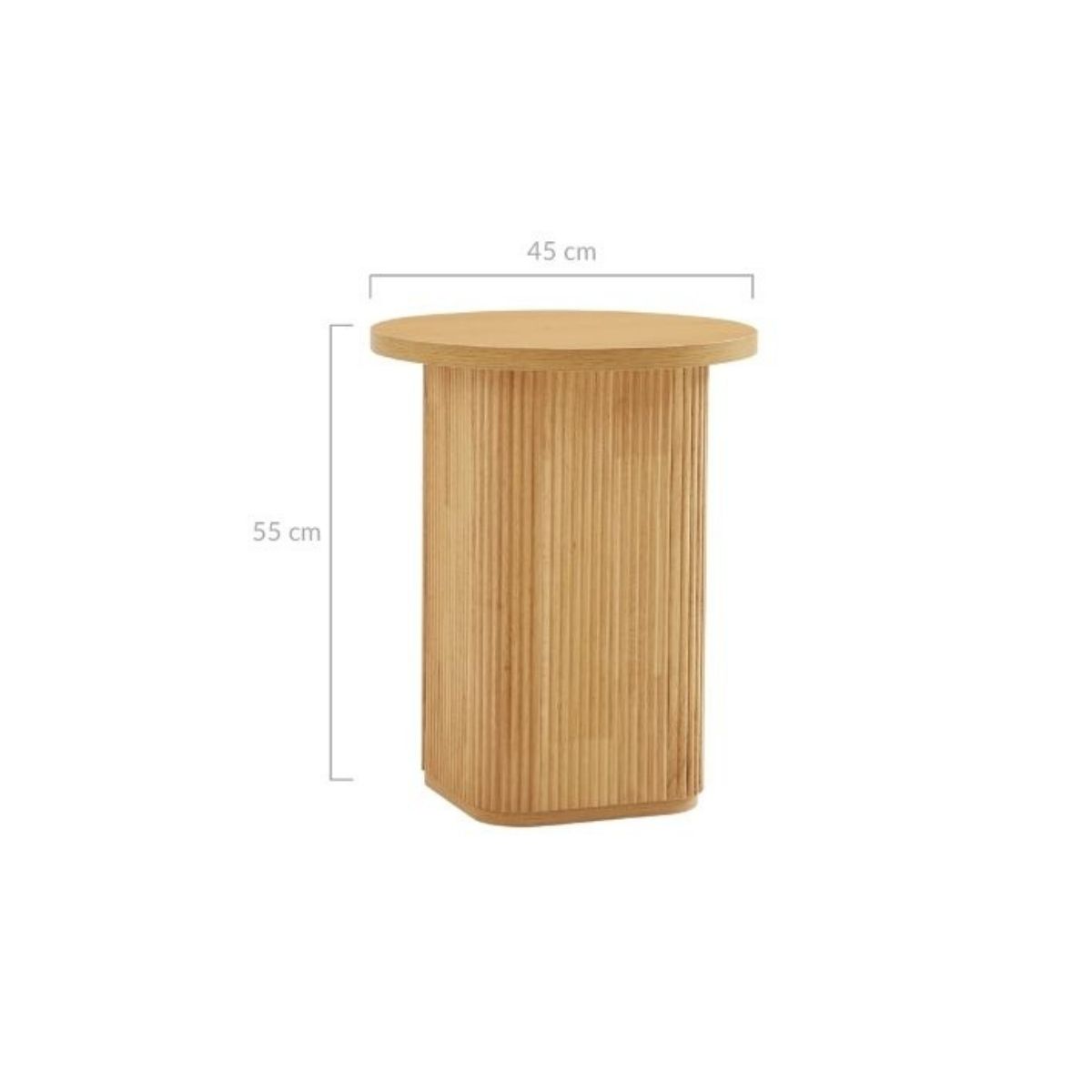 Round Column Side Table In Natural
