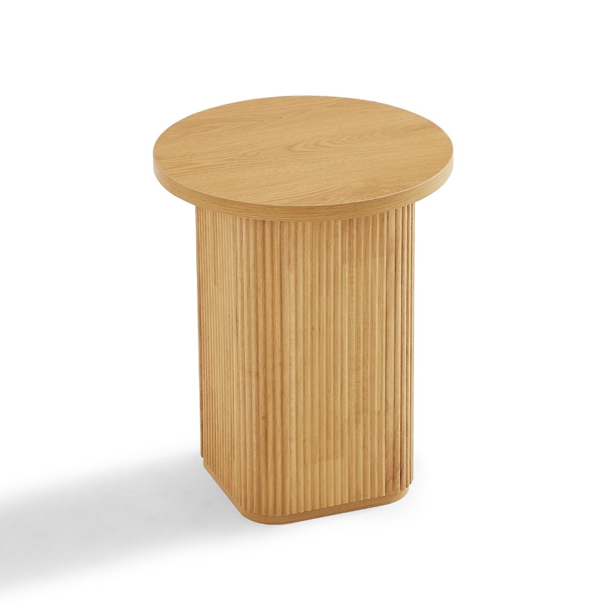 Round Column Side Table In Natural