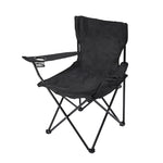 Black Folding Camping Chair With Armrests & Cup Holder - 2 Pack