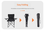 Black Folding Camping Chair With Armrests & Cup Holder - 2 Pack