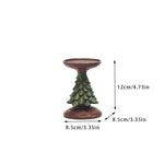 Christmas Tree Candle Holder - Rustic Resin Stand, 12Cm Holiday Decor