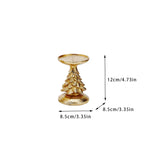 Gold Tree Candle Holder - Elegant Resin Stand, 12Cm Holiday Accent