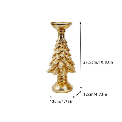 Large Gold Tree Candle Holder - Elegant Resin Stand, 27.5Cm