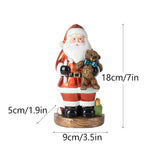 Santa Figurine With Bear - 18Cm Festive Resin Holiday Decor