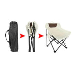 Black Outdoor Folding Camping Chair - Portable Lounge Chair, Lightweight Beach Chair