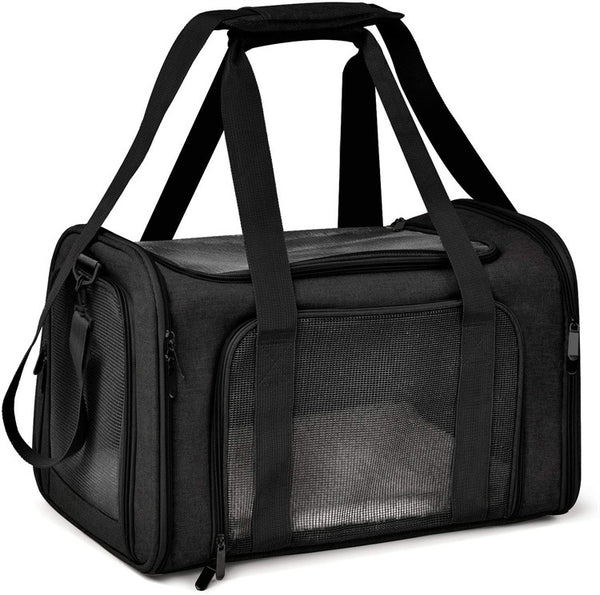  XL Black Portable Foldable Pet Carrier Bag - Large Capacity Travel Carrier