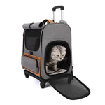 Grey Large Capacity Breathable Foldable Pet Trolley