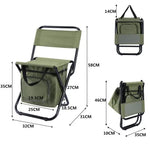 Green Portable 3-in-1 Folding Camping Chair with Storage Bag