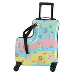 Colorful Kids Ride-On Luggage  20-Inch Cartoon Travel Suitcase with Footrest