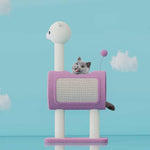 Yellow Chicken-Theme Cat Tree with Tunnel Multi-Functional