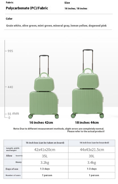 Pink 18-Inch Lightweight Carry-On Luggage - Waterproof & Anti