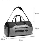 Black Waterproof Multi-Functional Travel Duffel Bag - Foldable