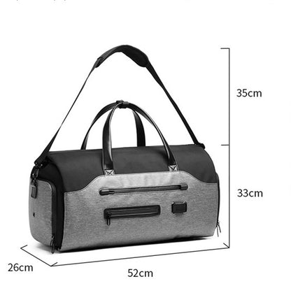 Gray Waterproof Multi-Functional Travel Duffel Bag Foldable Short Trip Gym