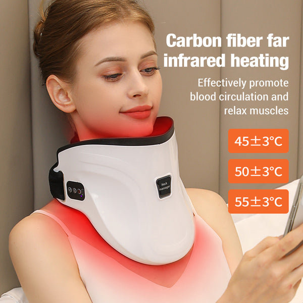  Electric Heated Neck Massager with Carbon Fiber Infrared Therapy & Customizable
