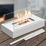 Portable Bioethanol Fireplace -Rectangular Design Black/White