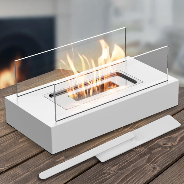  Portable Bioethanol Fireplace -Rectangular Design Black/White