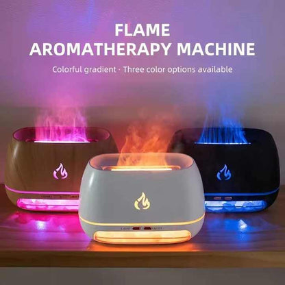 Elegant White Flame Diffuser - Aromatherapy & Humidifier with Light
