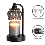 Sleek Candle Warmer Lamp - Vintage Glass Shade & Dimmer