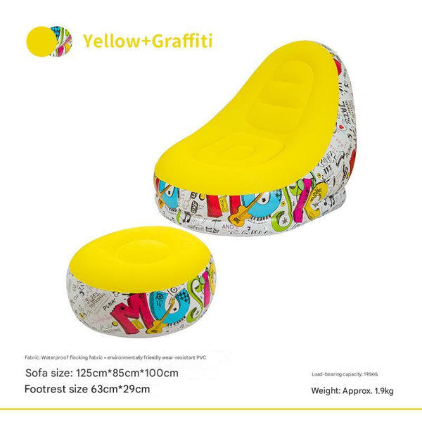  Stylish Inflatable Sofa Chair with Ottoman -Portable