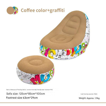 Stylish Inflatable Sofa Chair with Ottoman -Portable