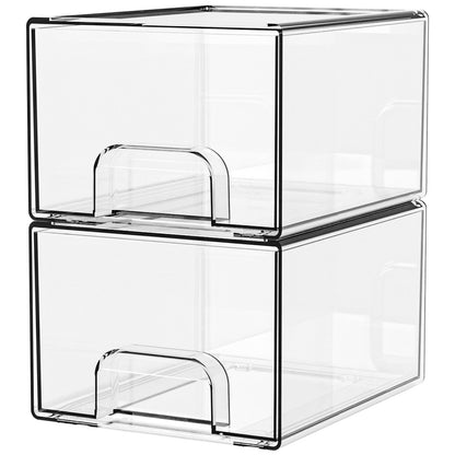Clear Storage Drawers Stackable single