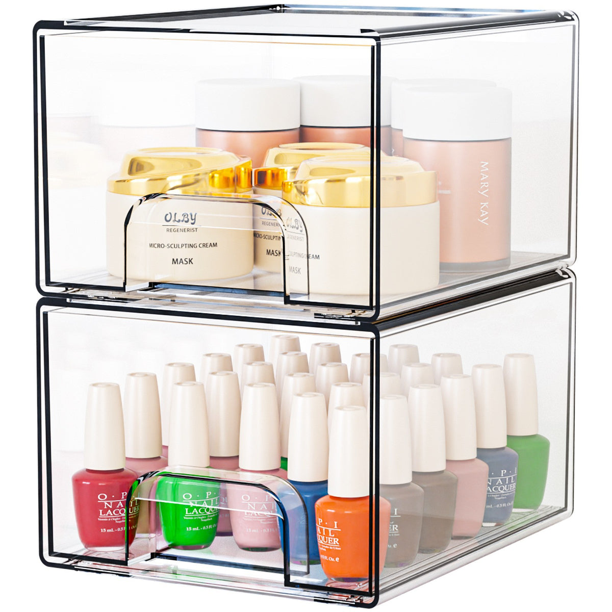 Clear Storage Drawers Stackable single