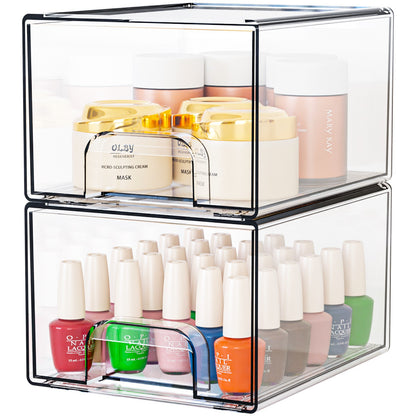 Clear Storage Drawers Stackable single