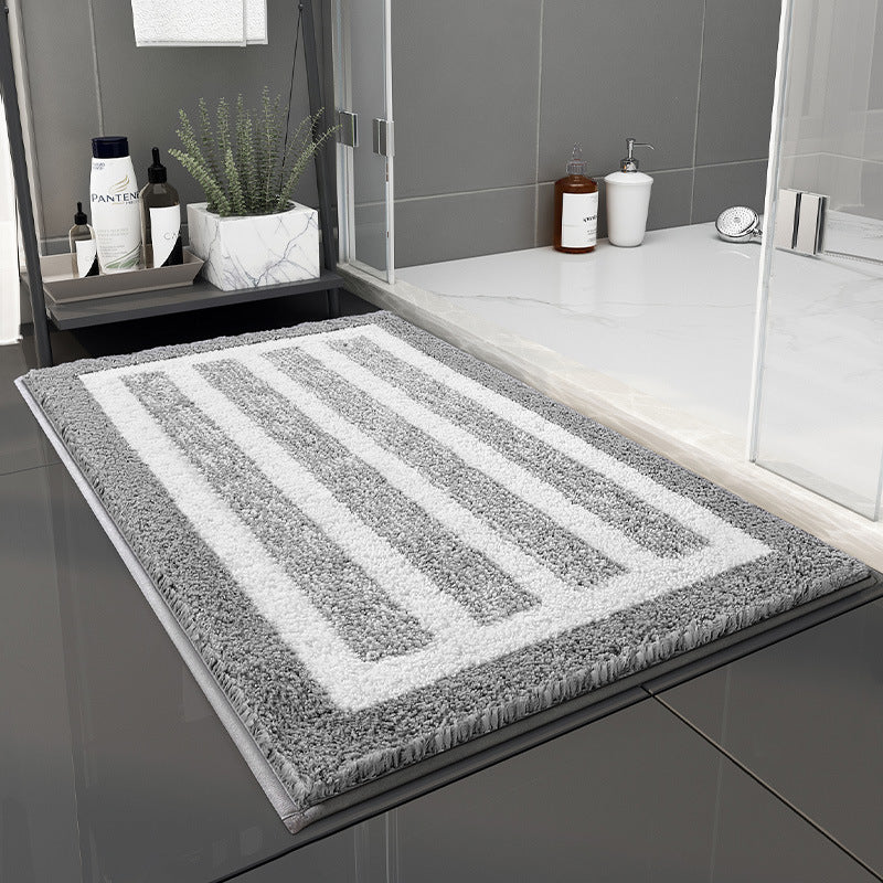 Stylish Striped Bath Mat - Non-Slip & Absorbent