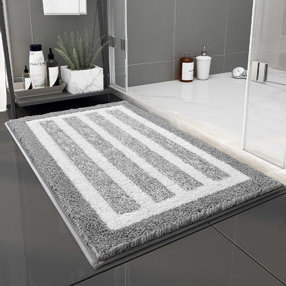 Stylish Striped Bath Mat - Non-Slip & Absorbent