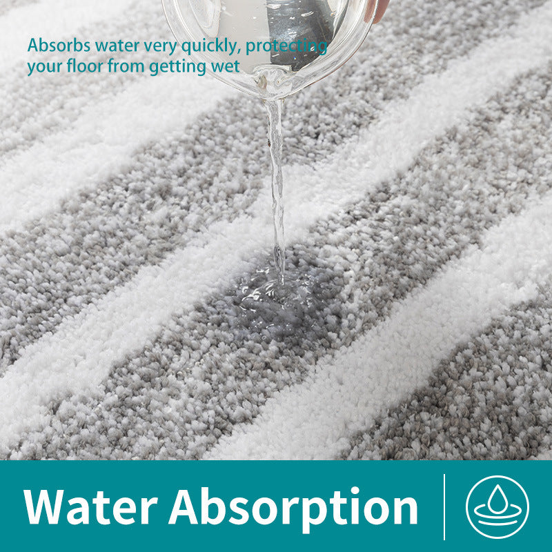 Stylish Striped Bath Mat - Non-Slip & Absorbent