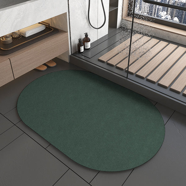  Dark Green Quick-Dry Bath Rug - Non-Slip & Absorbent (Set of 2)