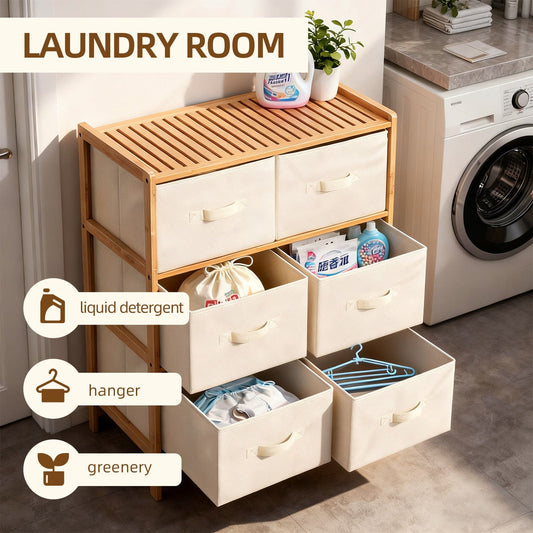 Bamboo Storage Chest Natural 78x66x35cm
