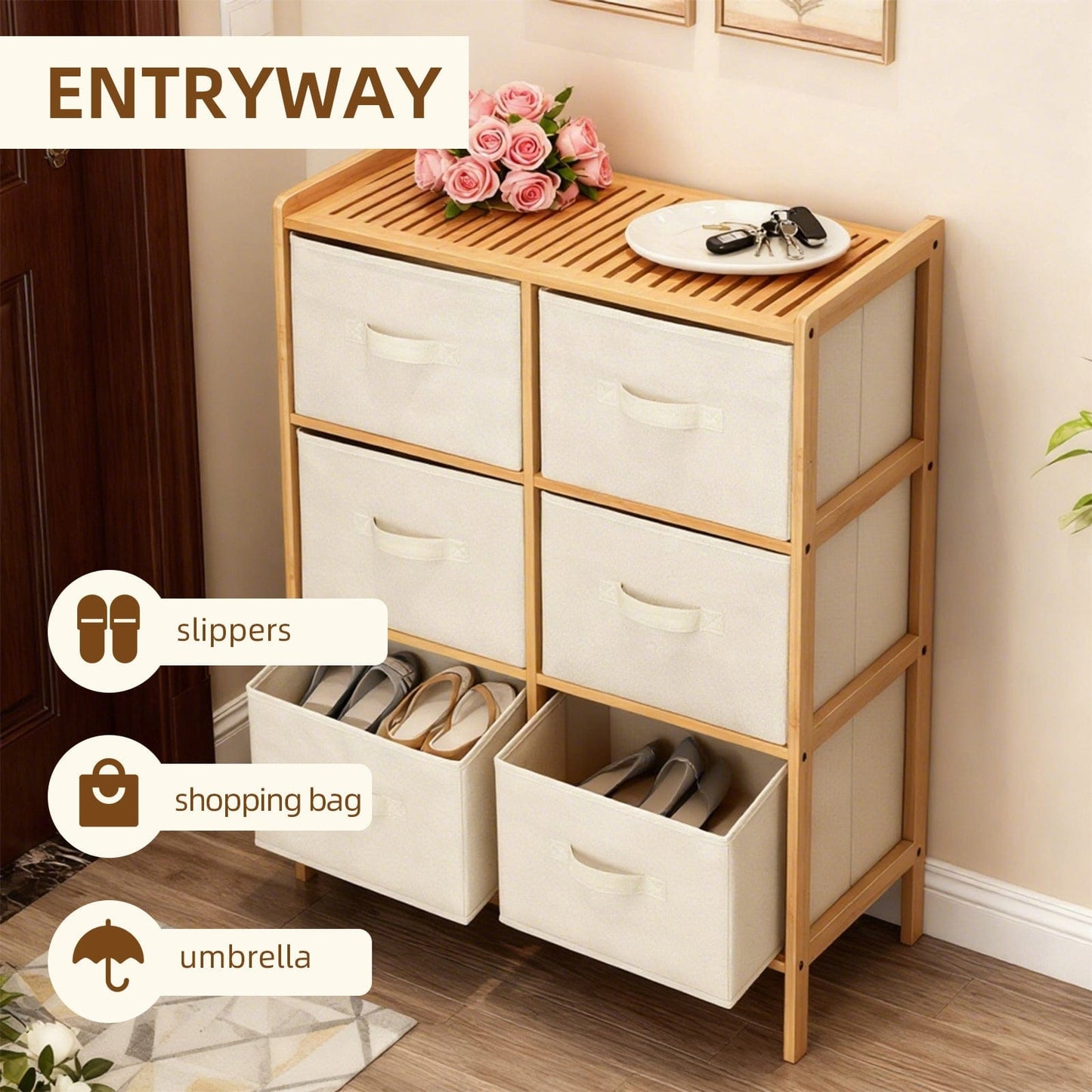 Bamboo Storage Chest Natural 78x66x35cm