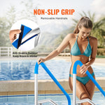 Pool Handrail 2 Pcs 55 X 32 Inch Stainless Steel With Base Plate For